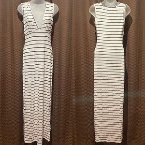 NWOT Plunge Striped Jersey Maxi Dress